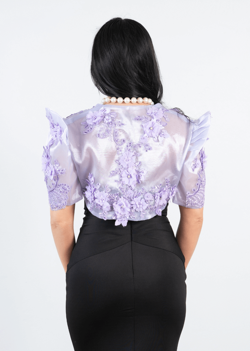 "Georgelene" Purple Filipiniana Bolero