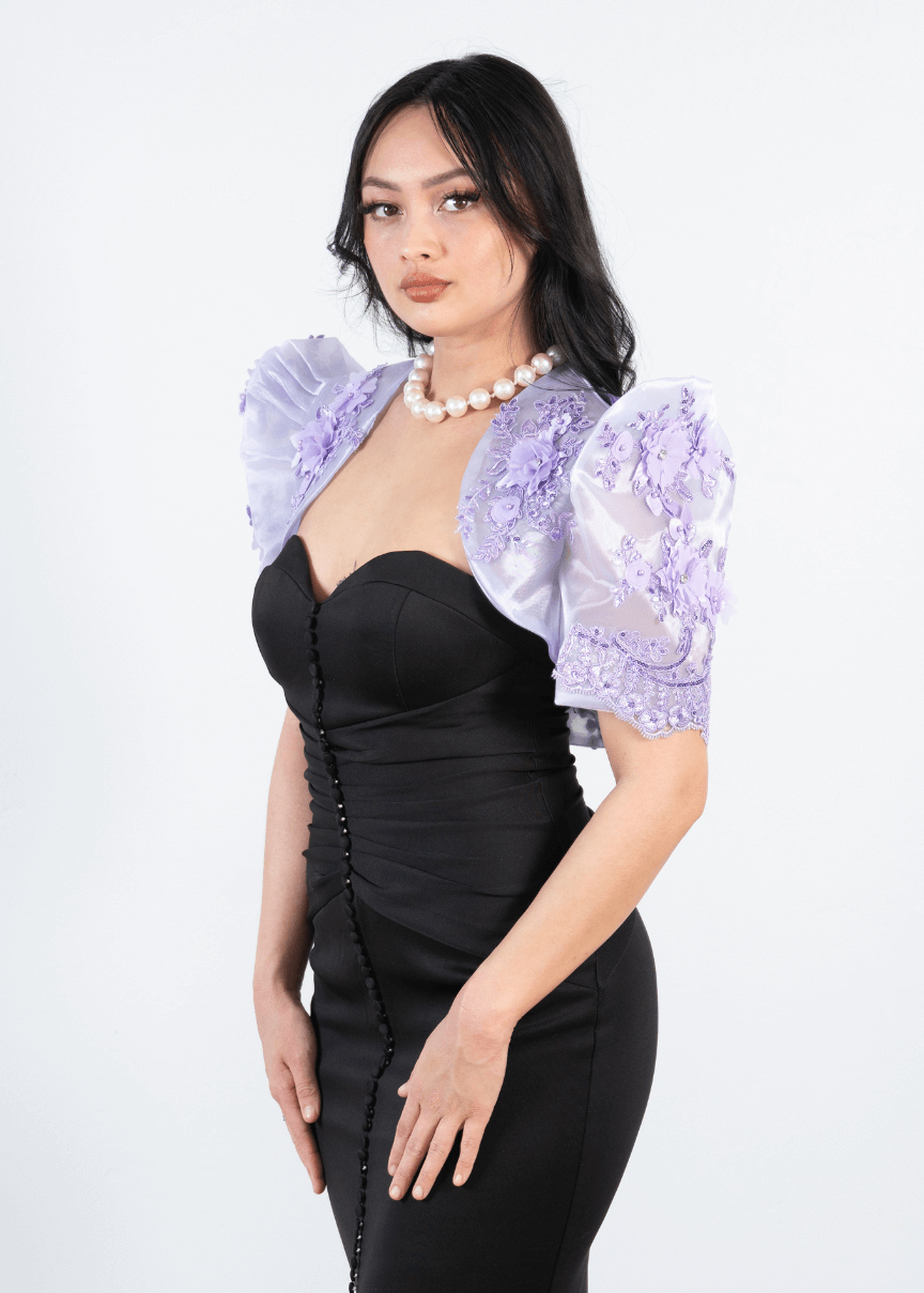 "Georgelene" Purple Filipiniana Bolero