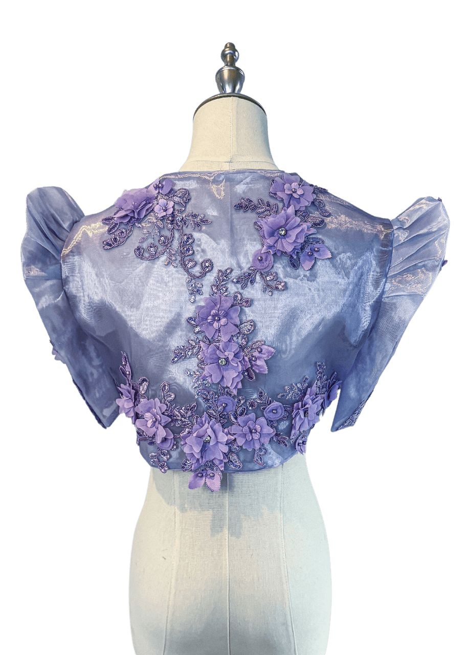 "Georgelene" Purple Filipiniana Bolero
