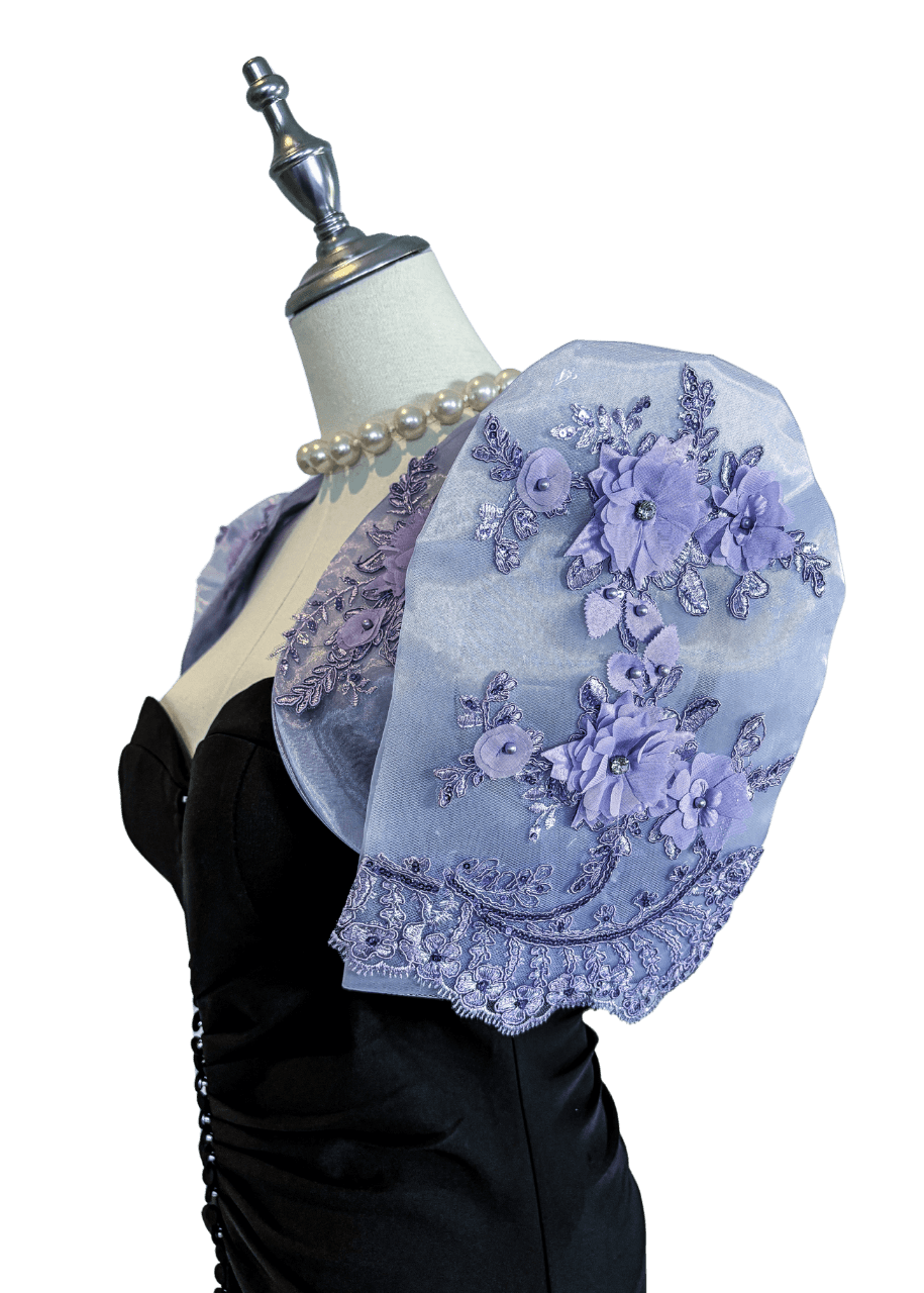 "Georgelene" Purple Filipiniana Bolero